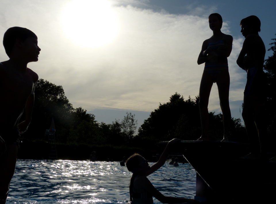 At a swimming pool