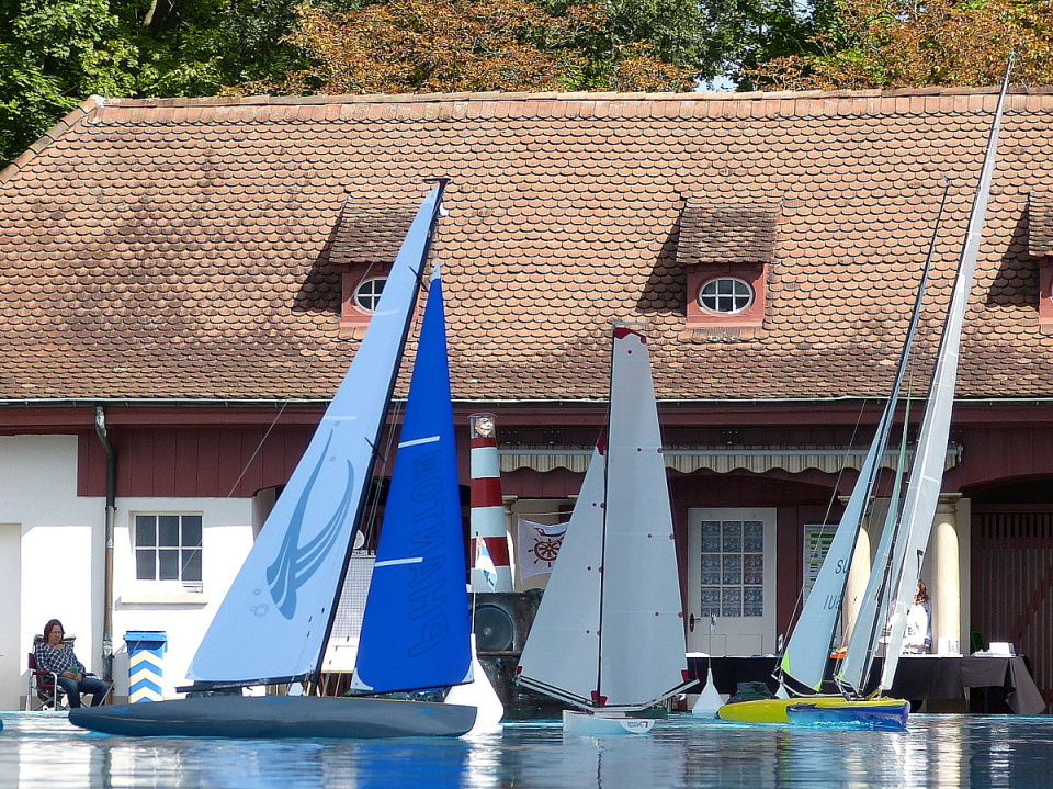 Regattas at a swimming pool