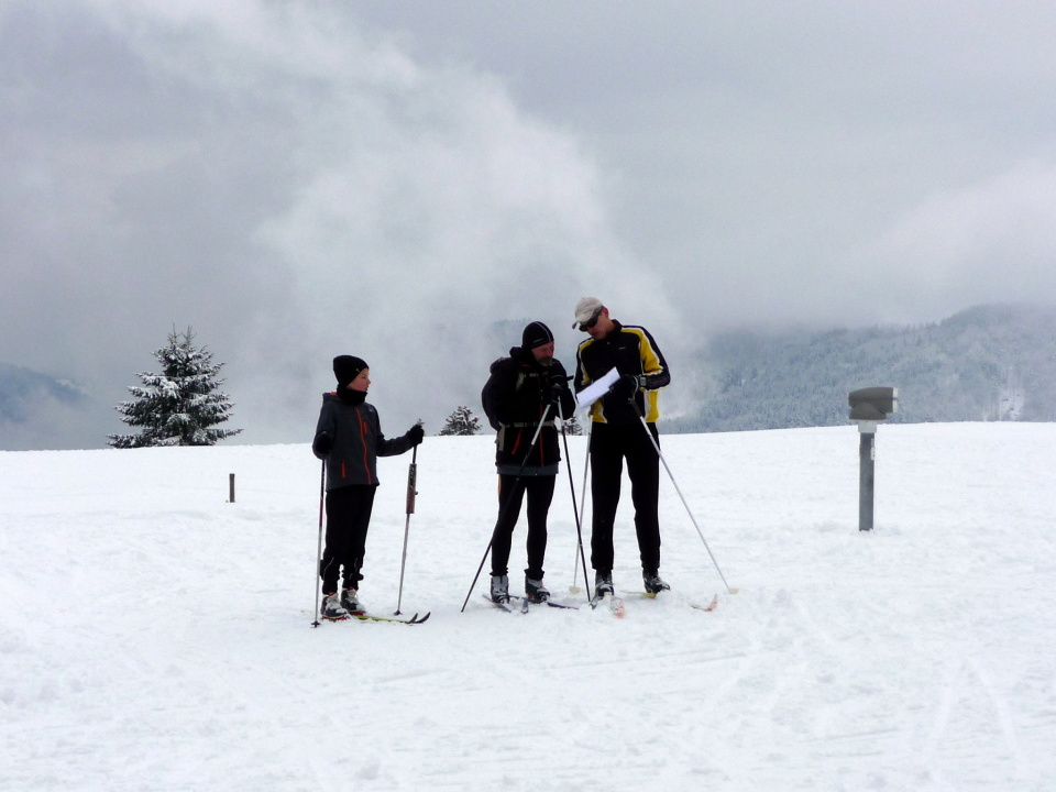 Cross-country skiing with friends
