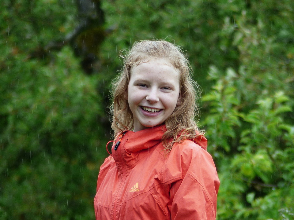 Smiling in the rain