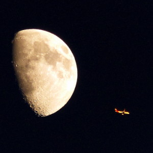  A plane lit by ...