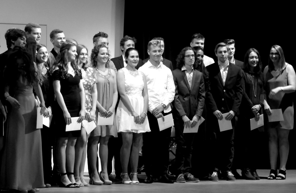 Happy high school graduates