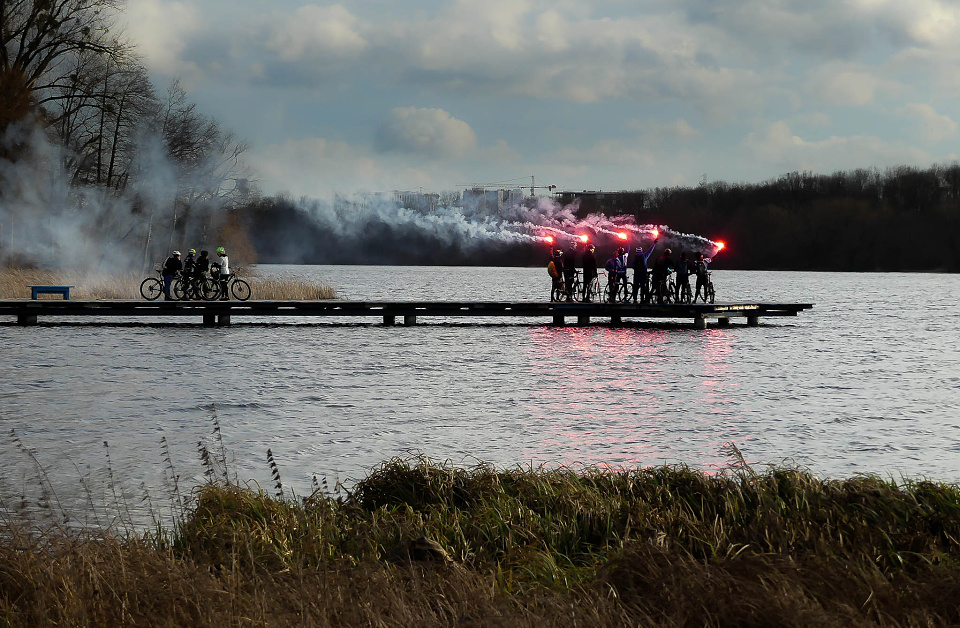 Bikers at Rusalka lake