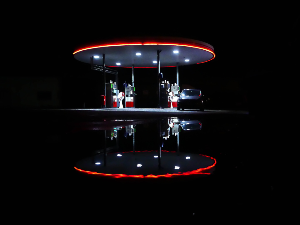 Gas station by night