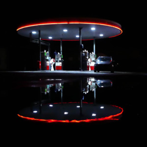 Gas station by night