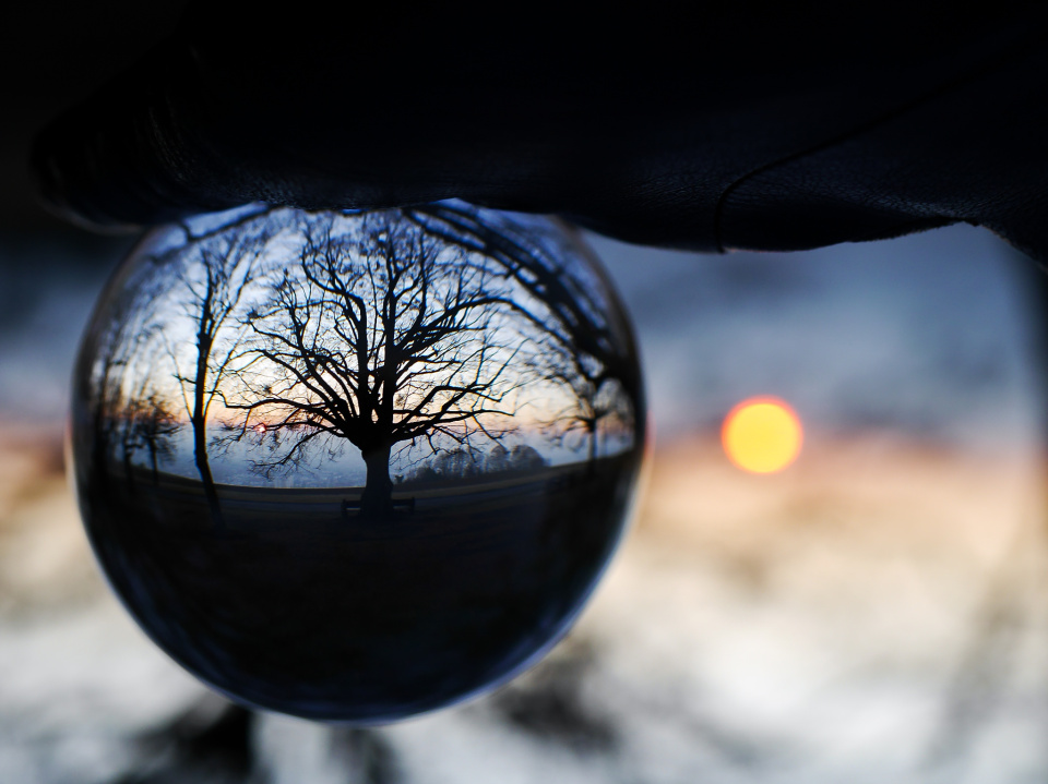 Lensball sunset