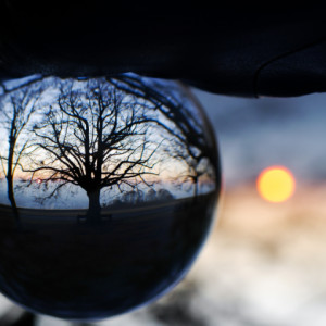 Lensball sunset