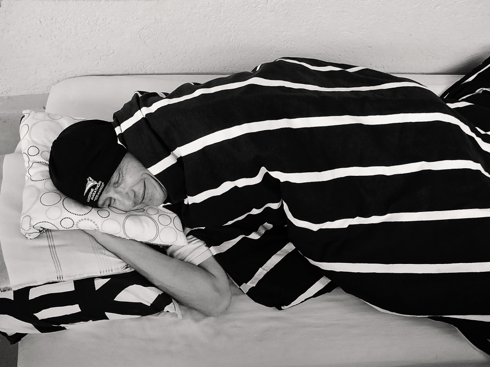 Sleeping on the balcony