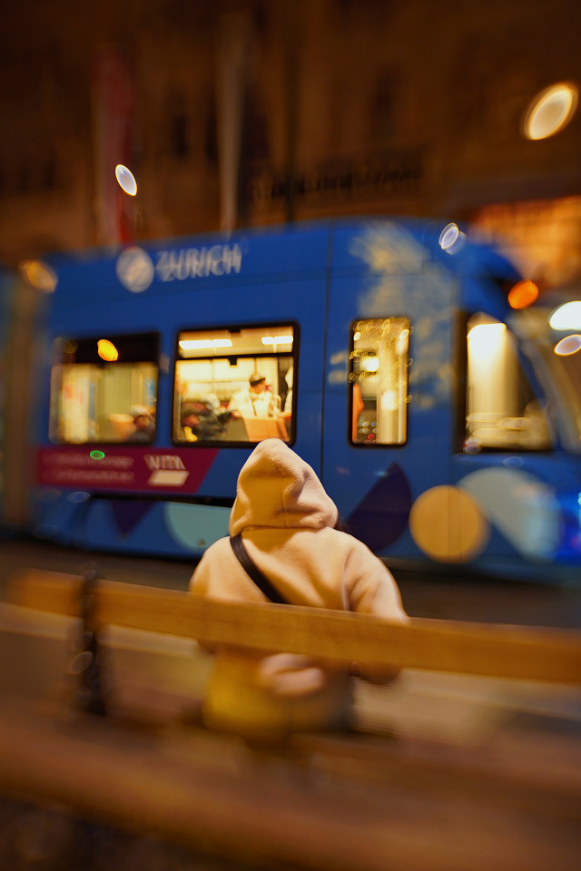 Waiting for a tram
